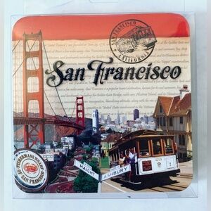Set 4 Golden Gate Bridge Haight Ashbury Coit Coasters San Francisco cable car
